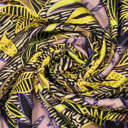 Viscose yellow leaf print