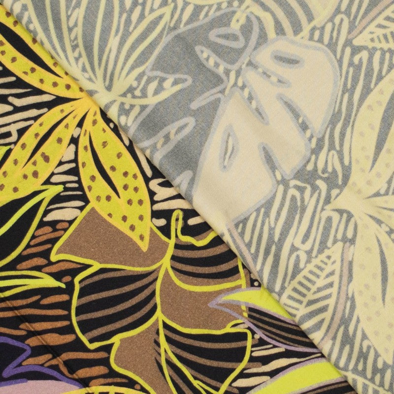 Viscose yellow leaf print