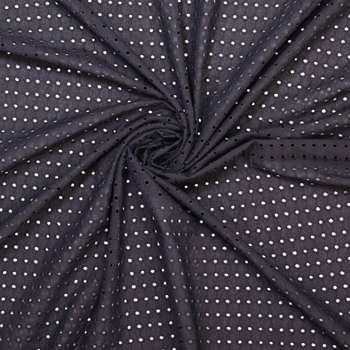 Cotton Broderie Anglais in Black